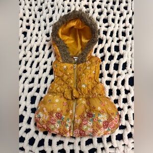 Little Lass Yellow Floral Hooded Vest